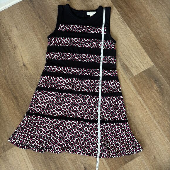 Michael Michael Kors Black and Purple Striped Patterned Tank Dress - Size L - Picture 6 of 6
